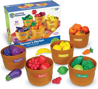 LER3060 Развивающая игрушка «Овощи и фрукты. Большая сортировка» (30 элементов) - фото 47588865