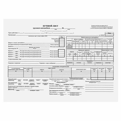 Бланк бухгалтерский, офсет, "Путевой лист грузового автомобиля без талона", А4 (198х275 мм), СПАЙКА 100 шт., BRAUBERG/STAFF, 130132 130132