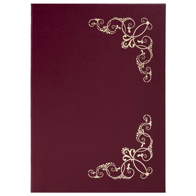 Папка адресная бумвинил с виньеткой, формат А4, бордовая, индивидуальная упаковка, STAFF "Basic", 129575 129575