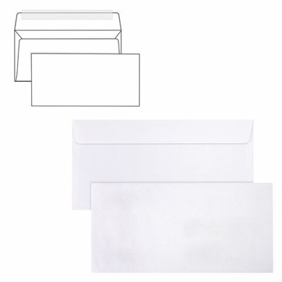 Конверты Е65 (110х220 мм), отрывная лента, 80 г/м2, КОМПЛЕКТ 25 шт., внутренняя запечатка, BRAUBERG, 122449 122449
