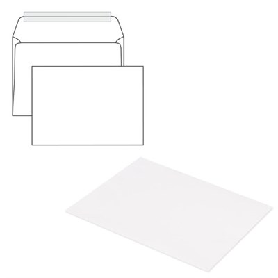 Конверты С5 (162х229 мм), отрывная лента, 80 г/м2, КОМПЛЕКТ 1000 шт. 124404