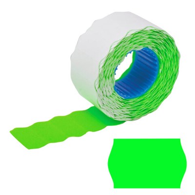 Этикет-лента 22х12 мм, волна, зеленая, комплект 5 рулонов по 800 шт., BRAUBERG, 123575 123575