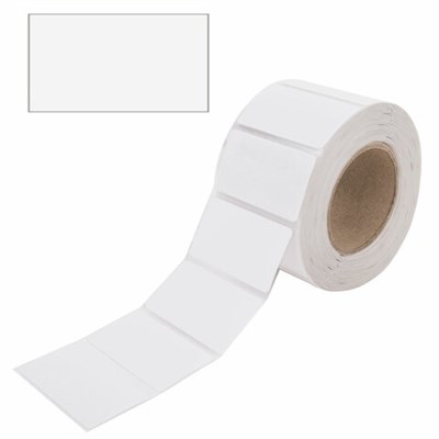 Этикетка термотрансферная ПОЛУГЛЯНЕЦ (43х25 мм), 1000 этикеток в ролике, прозрачная подложка из пленки, 114512, 54248 114512