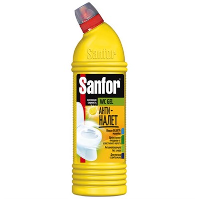 Средство для уборки туалета 750 г, SANFOR WC gel (Санфор гель) "Лимонная свежесть", 1550 - фото 49160953