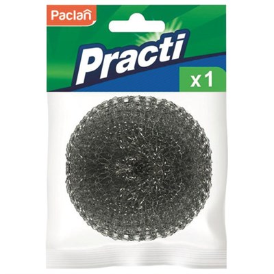 Губка (мочалка) для посуды металлическая, сетчатая, 15 г, PACLAN "Practi Spiro", 408220 - фото 49164307