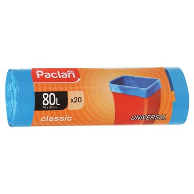 Мешки для мусора 80 л, синие, в рулоне 20 шт., ПНД, 12 мкм, 70х90 см, PACLAN "Classic", 402054 - фото 49168216