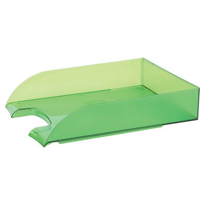 Лоток горизонтальный для бумаг BRAUBERG "Office style", 320х245х65 мм, тонированный зеленый, 237292 - фото 49177936