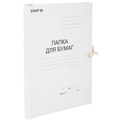 Папка для бумаг с завязками картонная STAFF, гарантированная плотность 220 г/м2, до 200 л., 126525 - фото 49179924