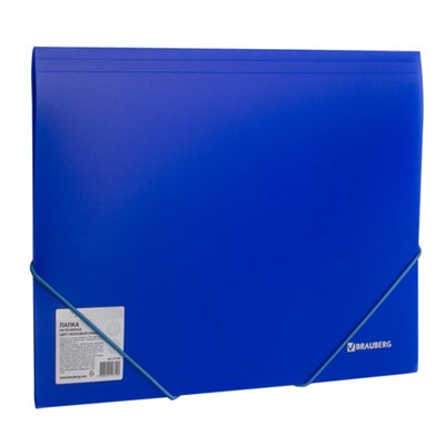 Папка на резинках BRAUBERG "Neon", неоновая, синяя, до 300 листов, 0,5 мм, 227463 - фото 49180695