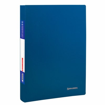 Папка 100 вкладышей BRAUBERG "Office", синяя, 0,8 мм, 222640 - фото 49181320