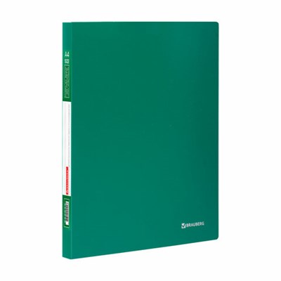 Папка 40 вкладышей BRAUBERG "Office", зеленая, 0,6 мм, 222633 - фото 49181552