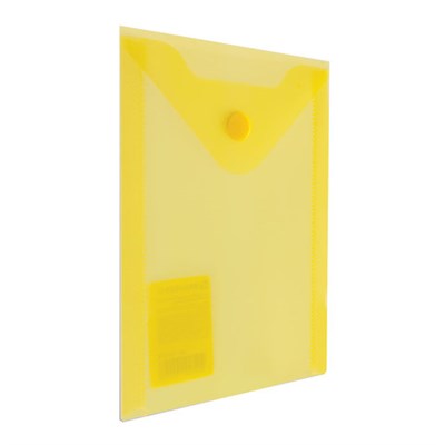 Папка-конверт с кнопкой МАЛОГО ФОРМАТА (105х148 мм), А6, желтая, 0,18 мм, BRAUBERG, 227319 - фото 49182349