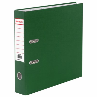 Папка-регистратор BRAUBERG с покрытием из ПВХ, 70 мм, зеленая (удвоенный срок службы), 221818 - фото 49183019
