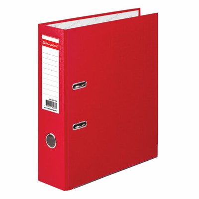 Папка-регистратор BRAUBERG с покрытием из ПВХ, 80 мм, с уголком, красная (удвоенный срок службы), 227192 - фото 49183035