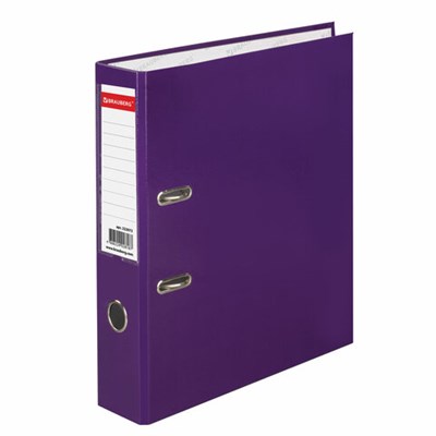 Папка-регистратор BRAUBERG, ламинированная, 75 мм, фиолетовая, 222073 - фото 49183207