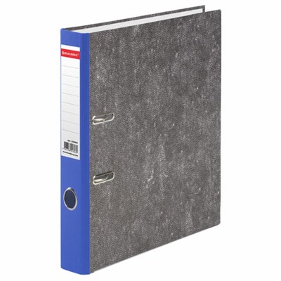 Папка-регистратор BRAUBERG, фактура стандарт, с мраморным покрытием, 50 мм, синий корешок, 220984 - фото 49183294