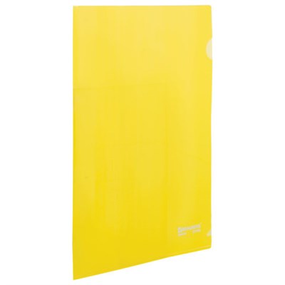 Папка-уголок жесткая BRAUBERG, желтая, 0,15 мм, 223968 - фото 49183785