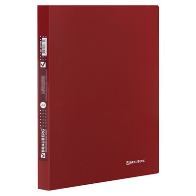 Папка с металлическим скоросшивателем и внутренним карманом BRAUBERG "Диагональ", темно-красная, до 100 листов, 0,6 мм, 221355 - фото 49184810