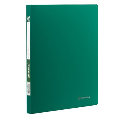 Папка с пластиковым скоросшивателем BRAUBERG "Office", зеленая, до 100 листов, 0,5 мм, 222642 - фото 49184864