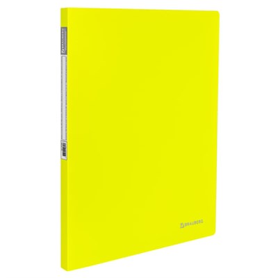 Папка с металлическим скоросшивателем и внутренним карманом BRAUBERG "Neon", 16 мм, желтая, до 100 листов, 0,7 мм, 227465 - фото 49184934