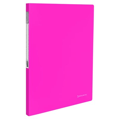 Папка с металлическим скоросшивателем и внутренним карманом BRAUBERG "Neon", 16 мм, розовая, до 100 листов, 0,7 мм, 227466 - фото 49184989