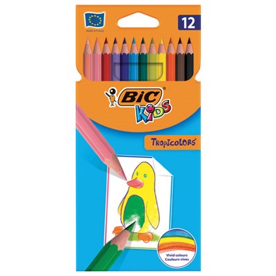 Карандаши цветные BIC "Tropicolors", 12 цветов, шестигранные, 83256610 180458 - фото 49188986