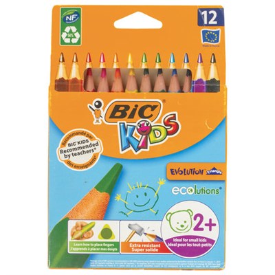 Карандаши цветные утолщенные BIC "Kids Evolution Triangle", 12 цветов, трехгранные, грифель 4 мм, 8297356, 82973511 180344 - фото 49189215