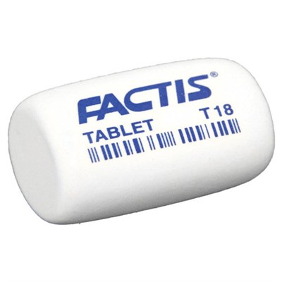 Ластик FACTIS Tablet T 18 (Испания), 45х28х13 мм, белый, скошенный край, CMFT18 227993 - фото 49190359