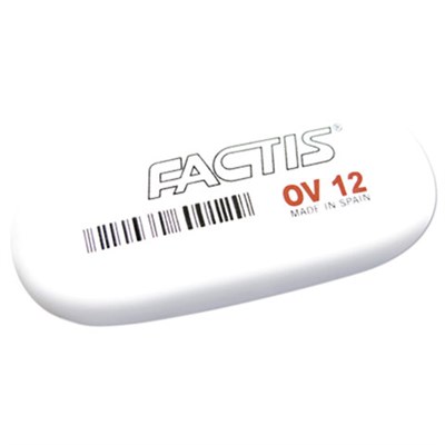 Ластик большой FACTIS OV 12 (Испания), 61х28х13 мм, белый, овальный, CMFOV12 - фото 49190385