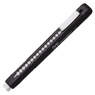 Ластик выдвижной PENTEL (Япония) "Clic Eraser", 117х12х15 мм, белый, черный держатель, ZE80-A - фото 49190540