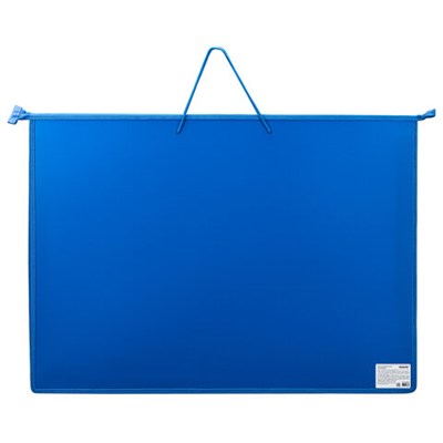 Папка для рисунков и чертежей на молнии с ручками ПИФАГОР А2, 1 отделение, пластик, ручки-шнурок, синяя, 270874 270874 - фото 49196150