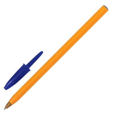 Ручка шариковая BIC "Orange", СИНЯЯ, корпус оранжевый, узел 0,8 мм, линия письма 0,3 мм, 8099221 - фото 49201884