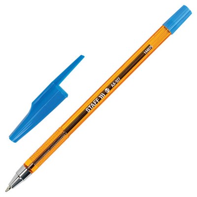 Ручка шариковая STAFF AA-927 ORANGE, СИНЯЯ, корпус тонированный оранжевый, узел 0,7 мм, линия письма 0,35 мм, 144075 - фото 49201945