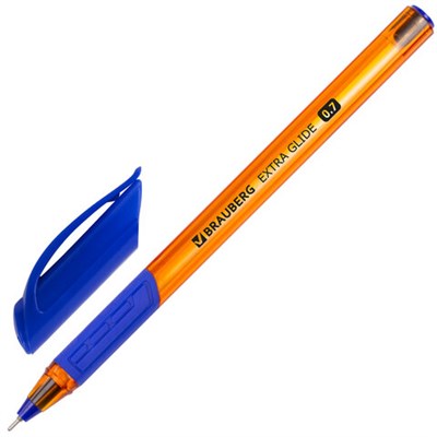 Ручка шариковая масляная BRAUBERG "Extra Glide GT Tone Orange", СИНЯЯ, узел 0,7 мм, линия письма 0,35 мм, 142923 - фото 49202182