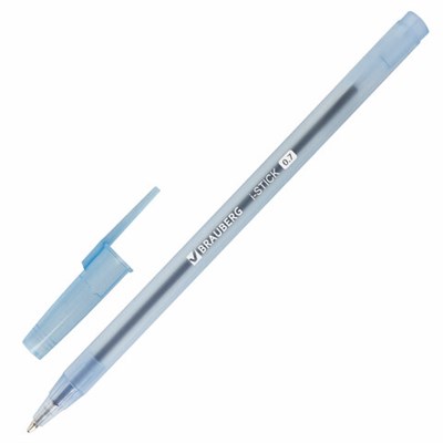 Ручка шариковая BRAUBERG "i-STICK" СИНЯЯ, пишущий узел 0,7 мм, линия письма 0,35 мм, 143442 - фото 49202186