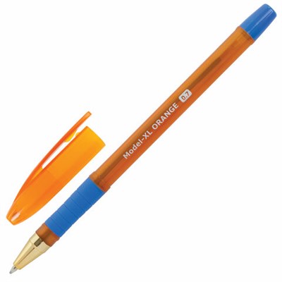 Ручка шариковая масляная с грипом BRAUBERG Model-XL ORANGE, СИНЯЯ, узел 0,7 мм, линия 0,35 мм, 143246 143246 - фото 49202423