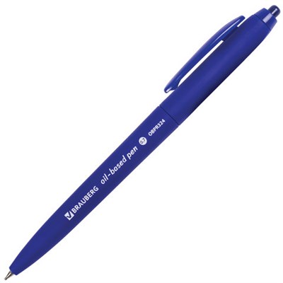 Ручка шариковая масляная автоматическая BRAUBERG "Sky Blue", СИНЯЯ, soft-touch, узел 0,7 мм, линия письма 0,35 мм, 142946 - фото 49202884