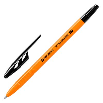 Ручка шариковая BRAUBERG "ULTRA ORANGE", ЧЕРНАЯ, узел 0,7 мм, чернила ГЕРМАНИЯ, наконечник ШВЕЙЦАРИЯ, 143563 143563 - фото 49204145