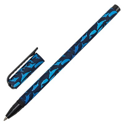 Ручка шариковая BRAUBERG SOFT TOUCH STICK "WHALE", СИНЯЯ, мягкое покрытие, узел 0,7 мм, 143709 143709 - фото 49204219