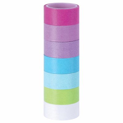 Клейкие WASHI-ленты для декора "ПАСТЕЛЬ", 7 холодных цветов, 15 мм х 3 м, рисовая бумага, ОСТРОВ СОКРОВИЩ, 661701 661701