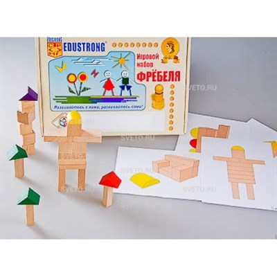 Игровой набор Фребеля "Конструктор деревянный без соединений-3" - фото 49829238