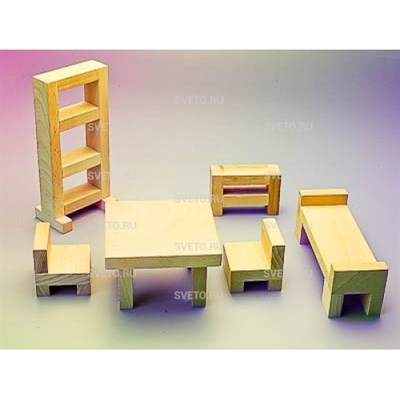 Игровой набор Фребеля "Мебель для кукольного домика" - фото 49829260