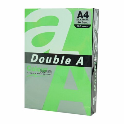 Бумага цветная DOUBLE A, А4, 80 г/м2, 500 л., интенсив, зелёная 115125 - фото 49886117