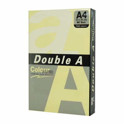 Бумага цветная DOUBLE A, А4, 80 г/м2, 500 л., пастель, светло-желтая 115113 - фото 49886123