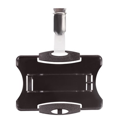 Держатель для пропусков, КОМПЛЕКТ 25 шт., жесткий пластик, металлический поворот, клип, черный, DURABLE (Германия), 8118-01 236420