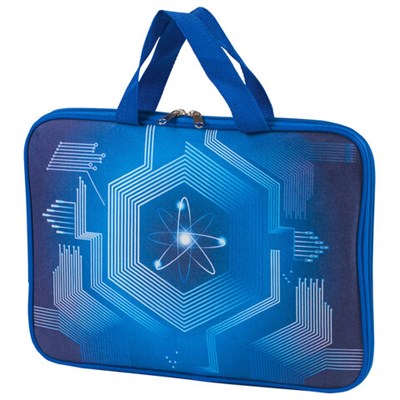 Папка на молнии с ручками BRAUBERG, А4, 1 отделение, с подкладкой, полиэстер, 20 мм, "Atom", 227089 227089