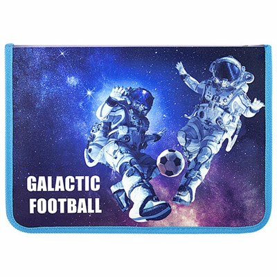 Папка для труда на молнии ЮНЛАНДИЯ А4, 1 отделение, откидная планка, органайзер, "Football", 270986 270986