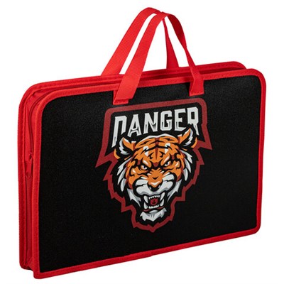 Папка на молнии с ручками ЮНЛАНДИЯ А4, 1 отделение, пластик, ширина 45 мм, "Dangerous Predator", 271458 271458