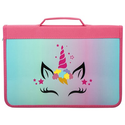 Папка на молнии BRAUBERG А4 с ручкой, с органайзером, 1 отделение, "Unicorn", 271447 271447