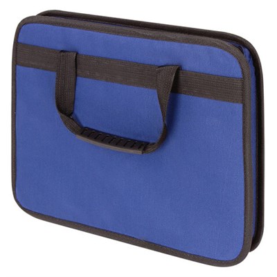 Папка на молнии с ручками STAFF "EVERYDAY", А4, твердые стенки, ткань, синяя, 228345 228345